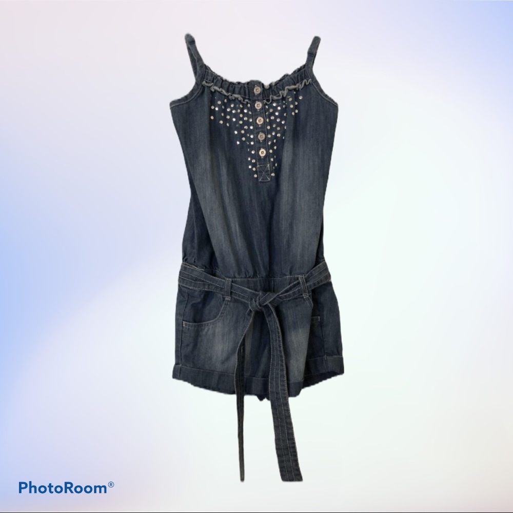 Justice Girls Blue Jean Romper Size 6